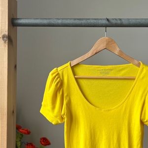 Club Monaco L Yellow Short Sleeve Top